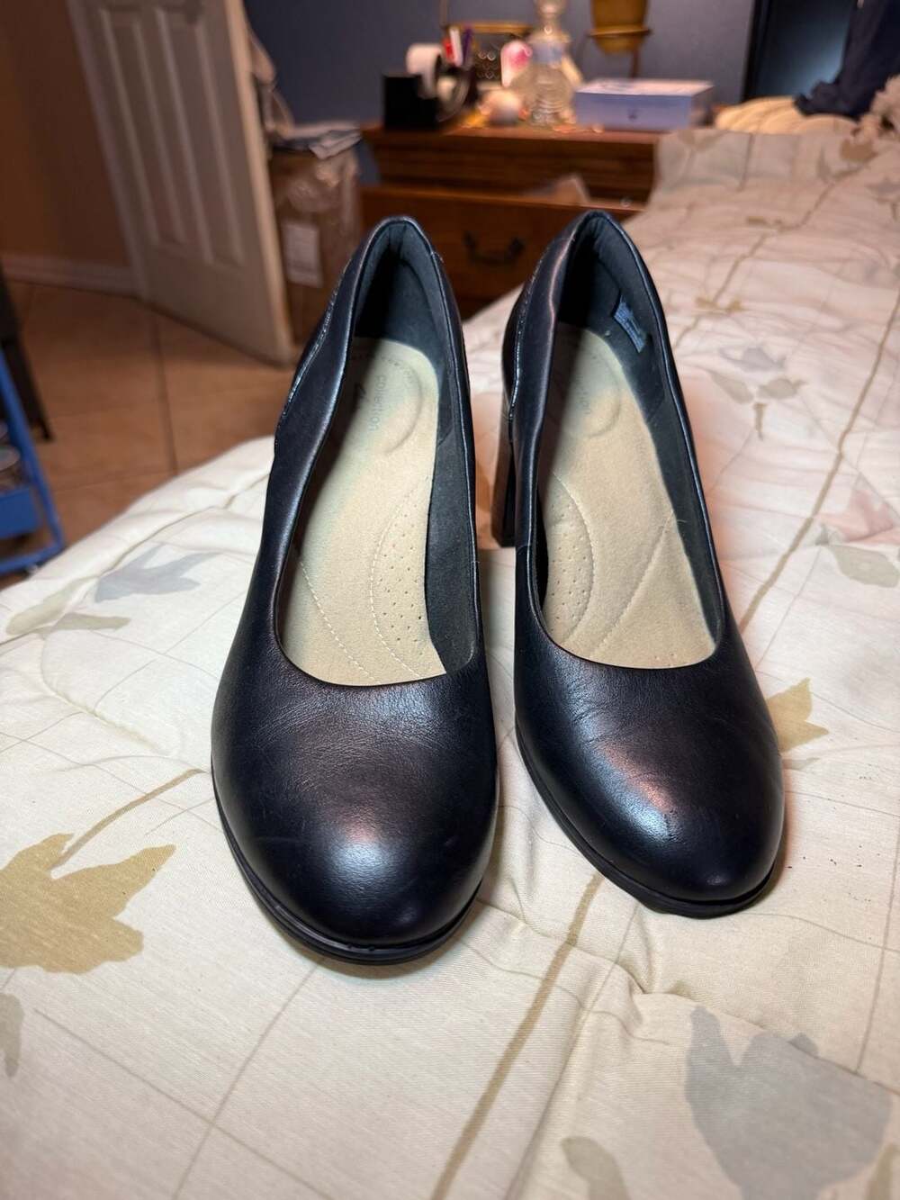 Clarks Women's Bayla Skip Comfort Block Heel Pumps